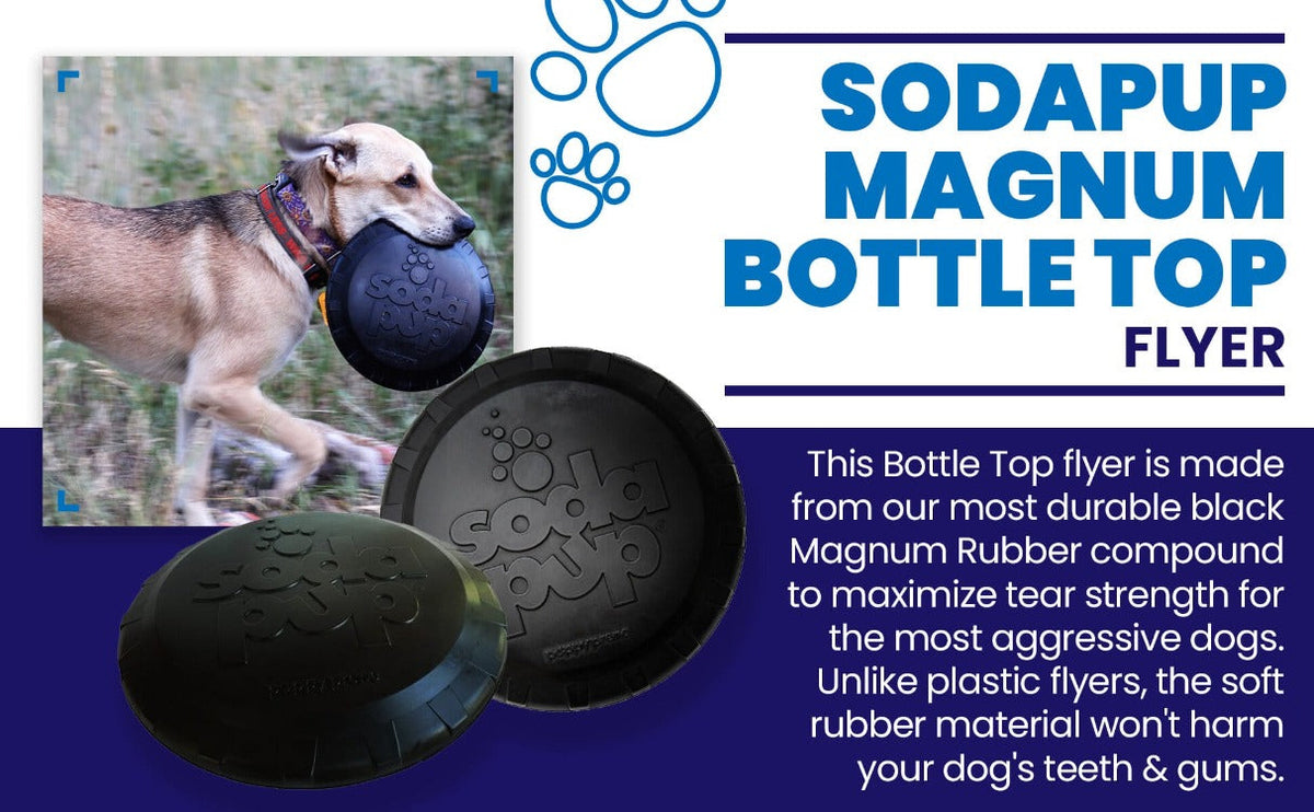 Magnum Bottle Top Flyer Rubber Frisbee for Heavy Chewers | Large | USA Made