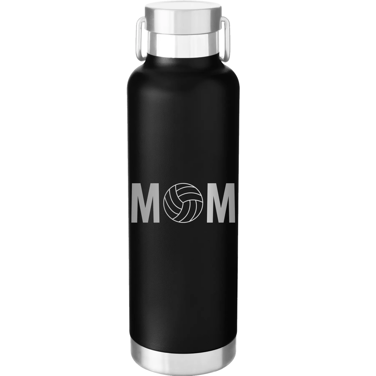 Mom Volleyball 24 oz Water Bottle | Black