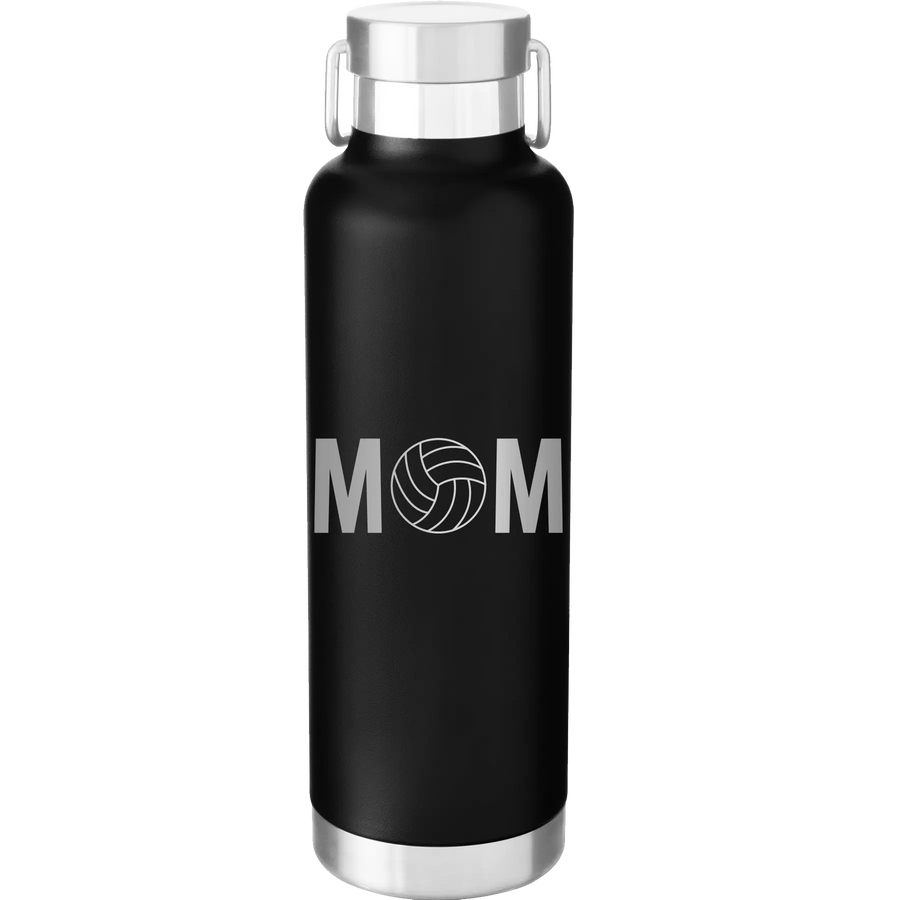 Mom Volleyball 24 oz Water Bottle | Black
