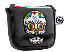 Mustache Sugar Skull - Mallet Putter Cover Gray Camo, product image 4