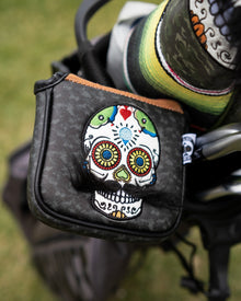 Mustache Sugar Skull - Mallet Putter Cover Gray Camo, product image 5