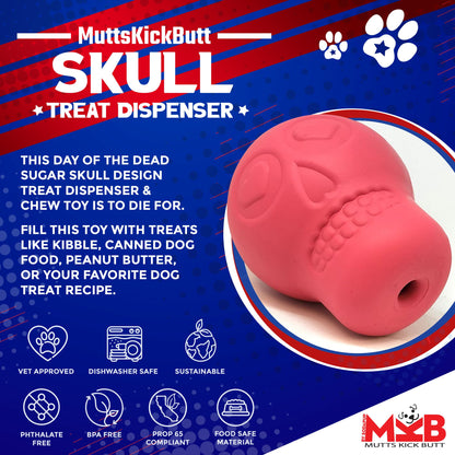 Sugar Skull Dog Chew Toy & Treat Dispenser - USA Made | SodaPup