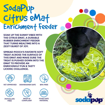 Citrus Design eMat - Enrichment Lick Mat For Dogs and Cats - with Suction Cups | USA Made