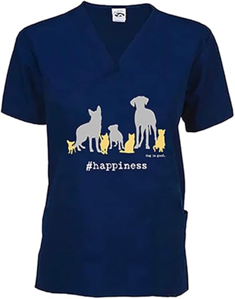 Scrub Top: #Happiness (Navy)