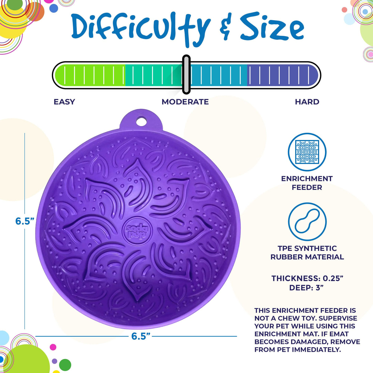 Garden of Eatin' Tipsy Bowl - Wobble Lick Mat for Dogs & Cats | USA Made