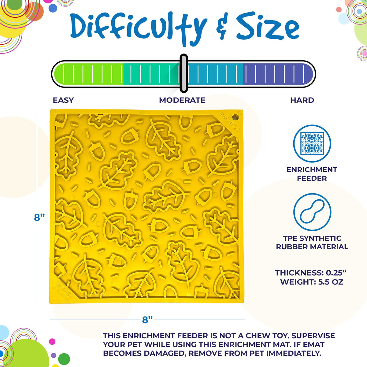 Autumn eMat - Enrichment Lick Mat For Dogs and Cats| Fall Leaves Design | SodaPup