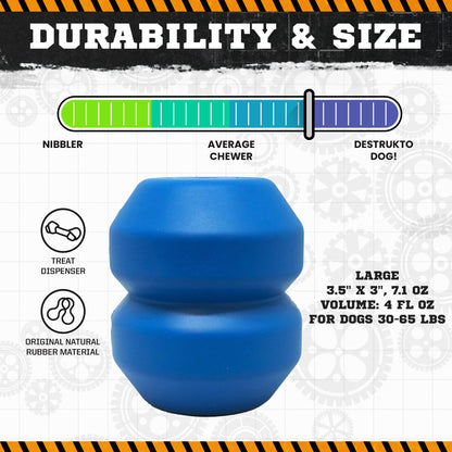 Double Trouble Dog Toy - Dual Chamber Treat Dispenser for Large Dogs | USA Made