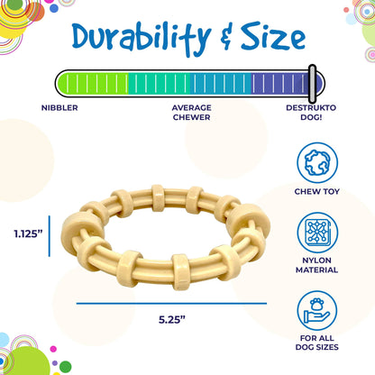 Chicken Flavored Teething Ring for Puppies & Aggressive Chewers | USA Made