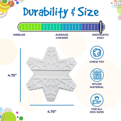 Snowflake Nylon Dog Chew Toy for Aggressive Chewers | USA Made & FDA Compliant