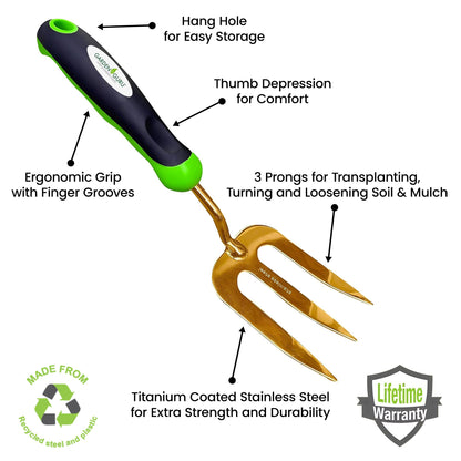 Garden Guru Titanium-Coated Garden Tool Set — 3 Pieces