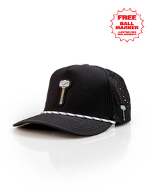 Thor's Hammer Black - Perforated Rope Hat, product image 1