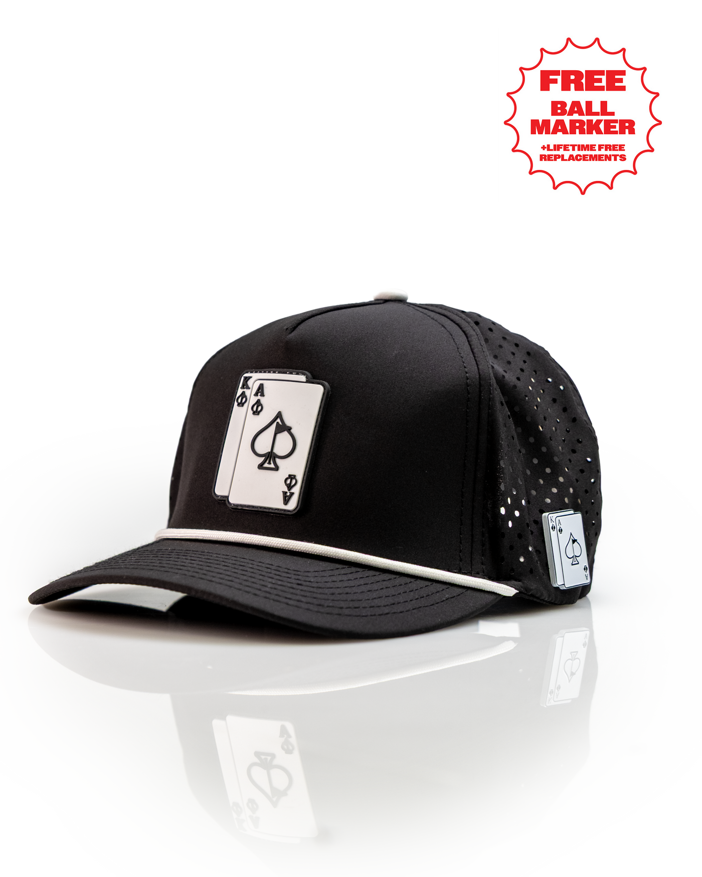 Ace/King Black - Perforated Rope Hat, product image 1