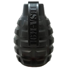 USA-K9 Grenade Shaped eDispenser Durable Dog Chew Toy & Treat Dispenser - Magnum Black
