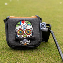 Mustache Sugar Skull - Mallet Putter Cover Gray Camo, product image 11