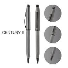 Century® II Polished Slate Gray Engraved Diamond Pattern Ballpoint Pen