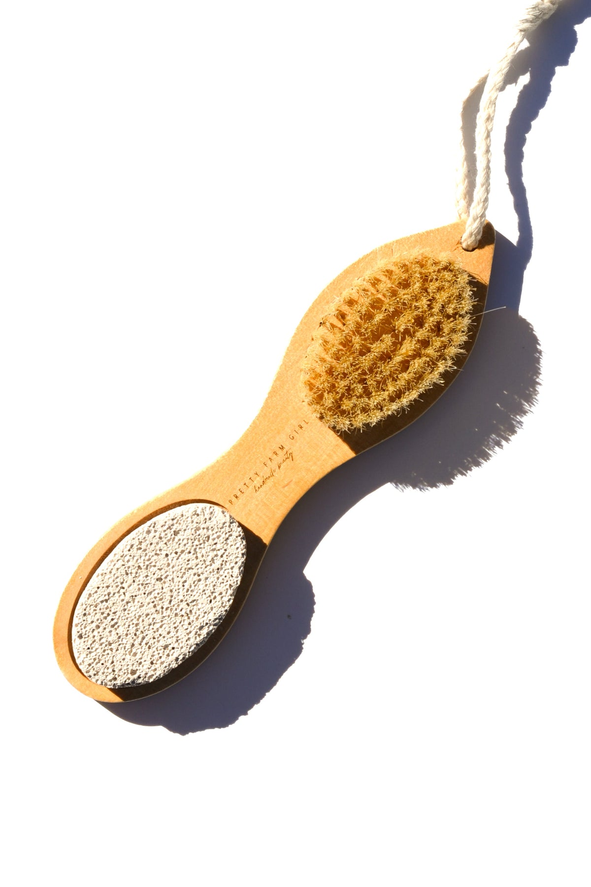 Bamboo pedicure tool with pumice stone and brush