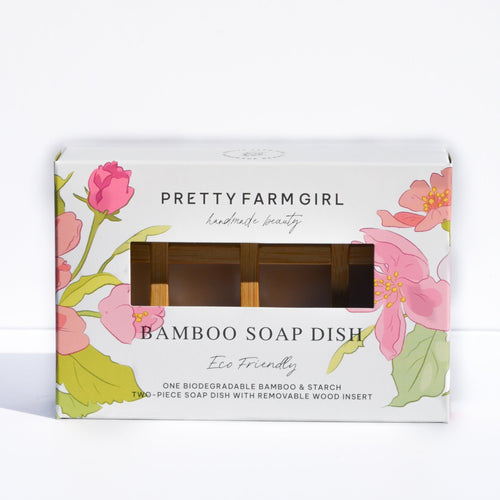 Bamboo soap dish with removable insert