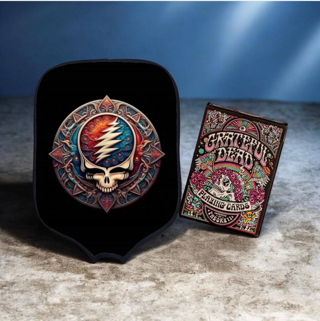 Grateful Dead Drops - Stealie Pickleball Paddle Cover & Playing Card Collectors Edition pickleball accessory, supplier image 1