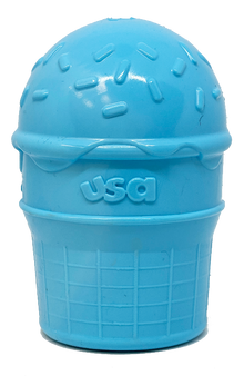Ice Cream Cone Rubber Dog Chew Toy for Power Chewers | USA Made | SodaPup