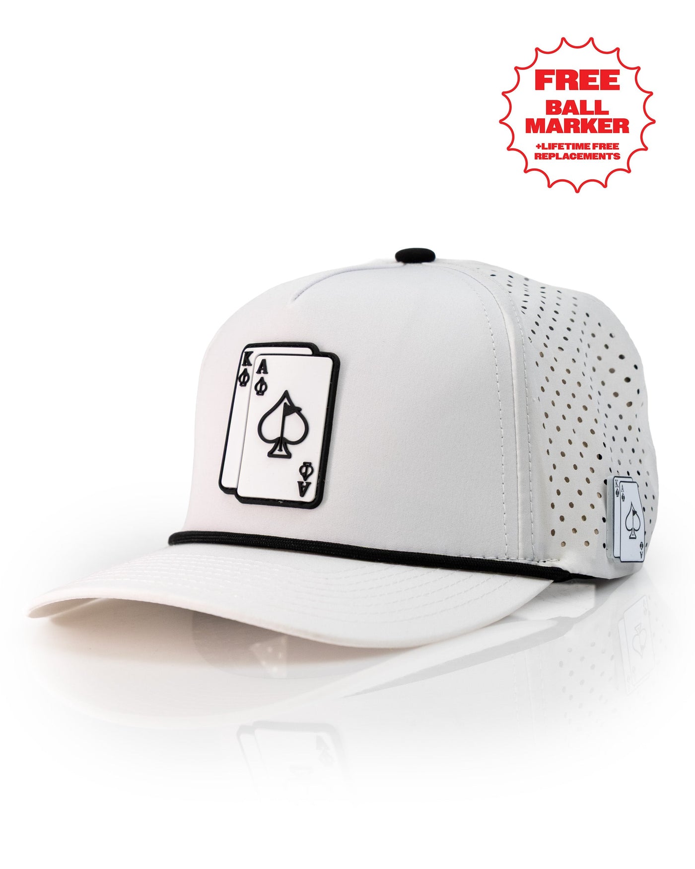Ace/King White - Perforated Rope Hat, product image 1