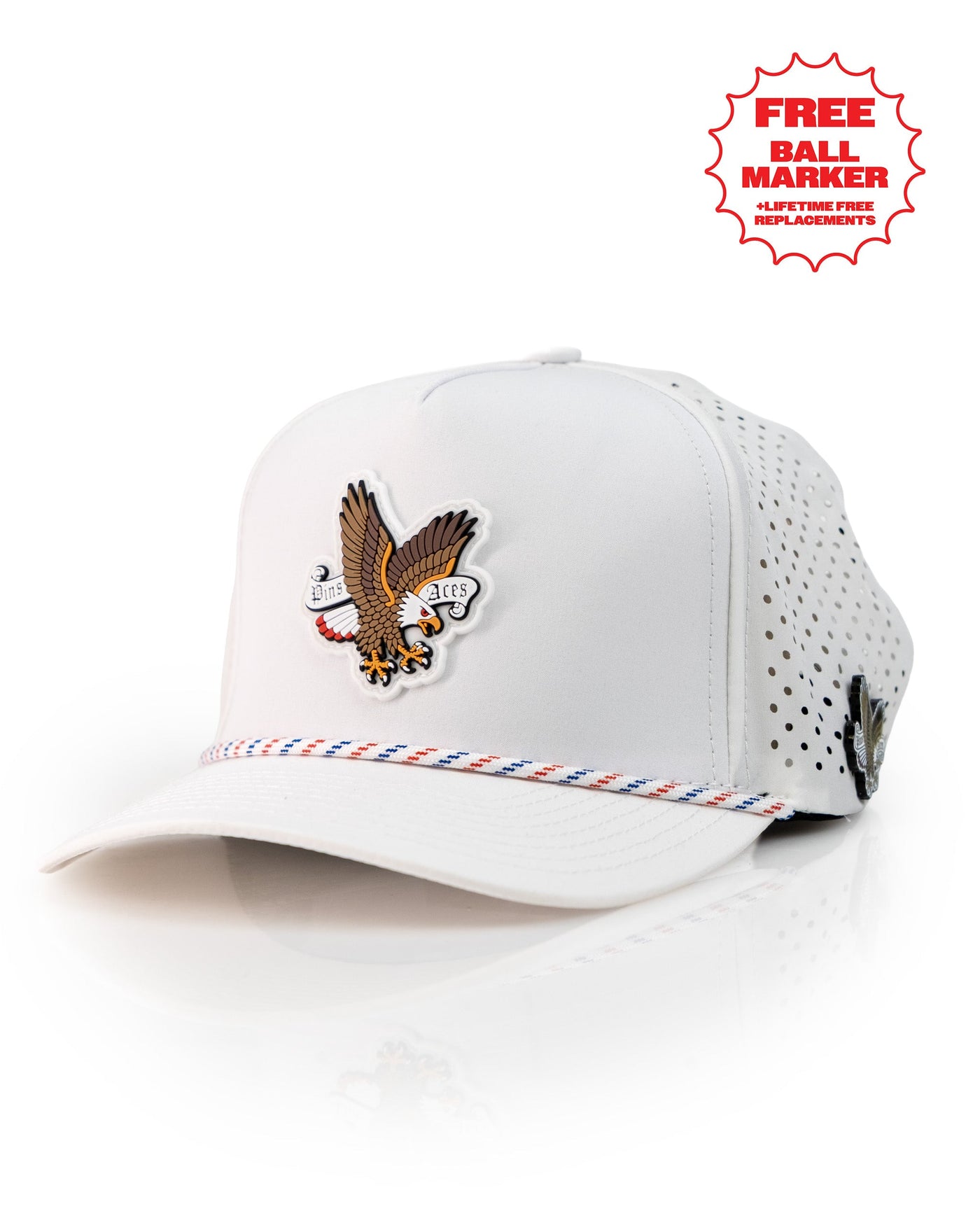 Freedom Eagle White - Perforated Rope Hat, product image 1