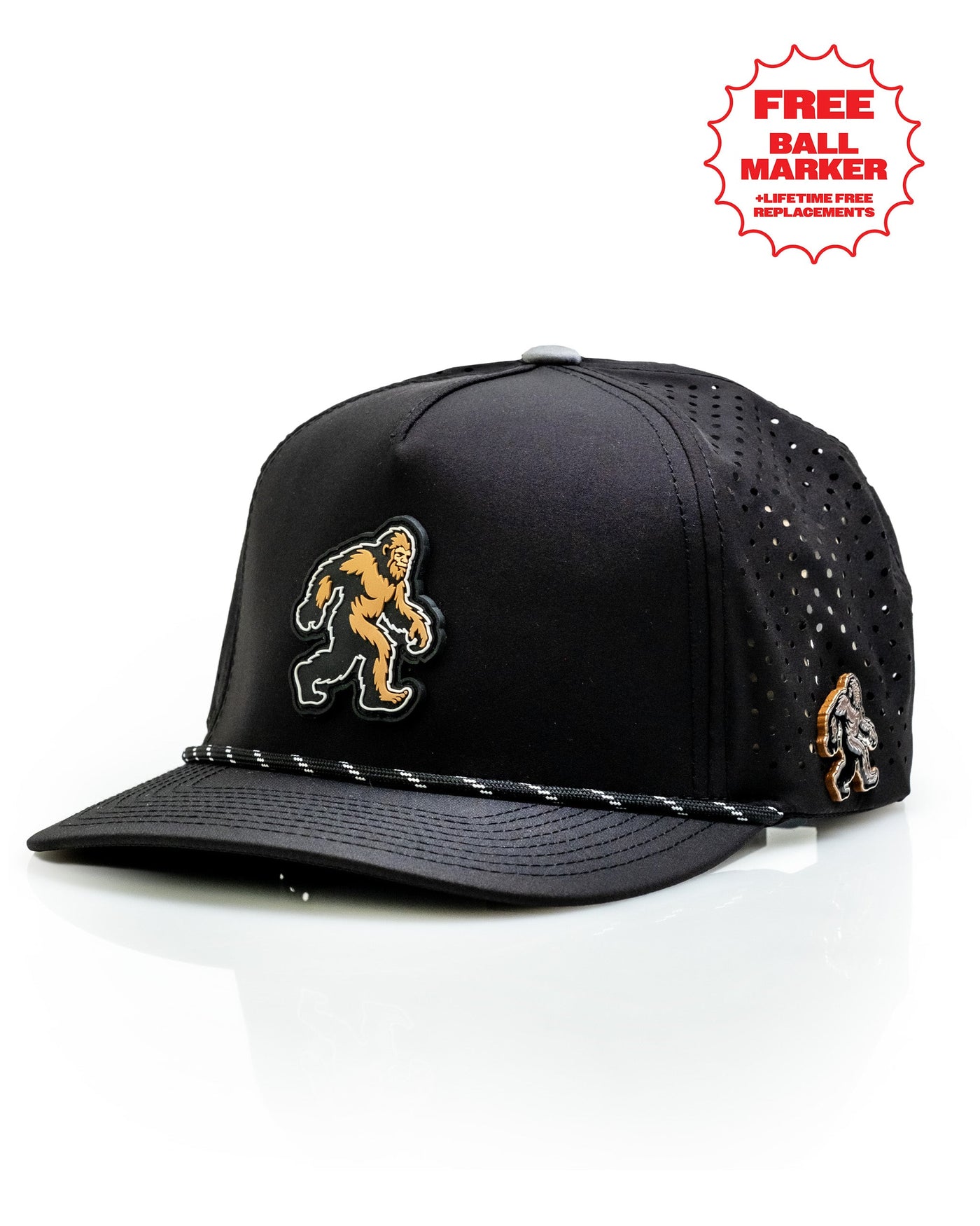Sasquatch Black - Perforated Rope Hat, product image 1