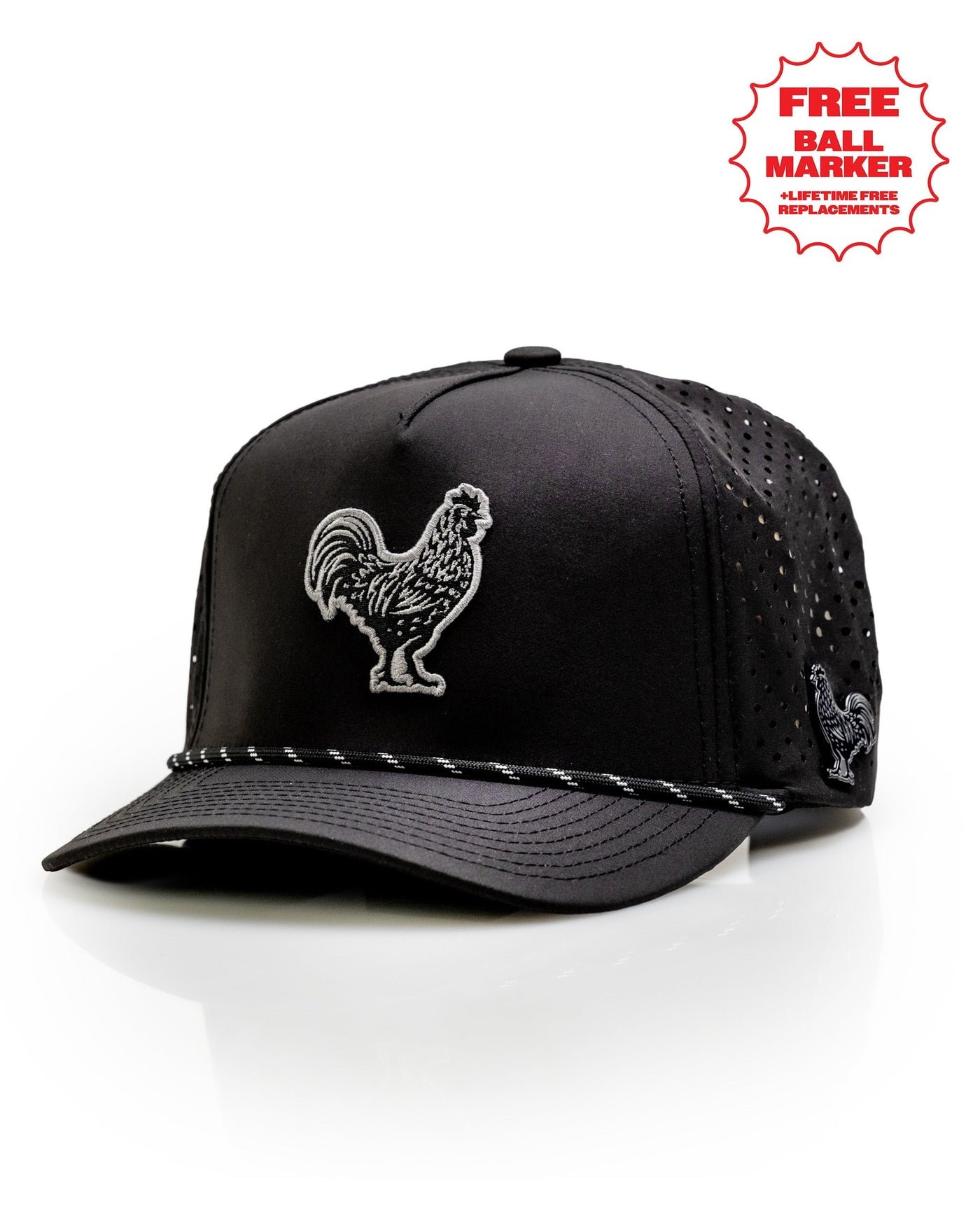 Black Cock Black - Perforated Rope Hat, product image 1