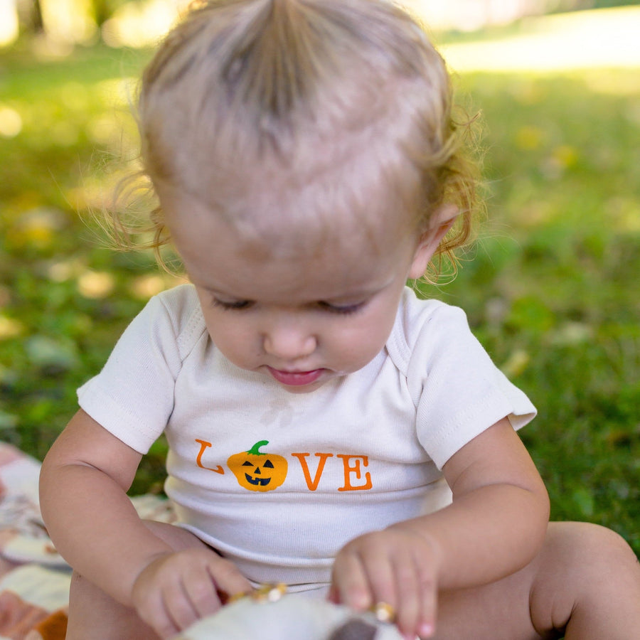 Pumpkin Love Short-Sleeve Romper