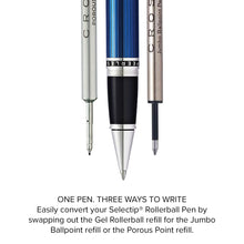 Peerless™ Polished Translucent Cobalt Blue Engraved Diamond Pattern with Polished Chrome Appointments and Swarovski Crystal Rollerball Pen
