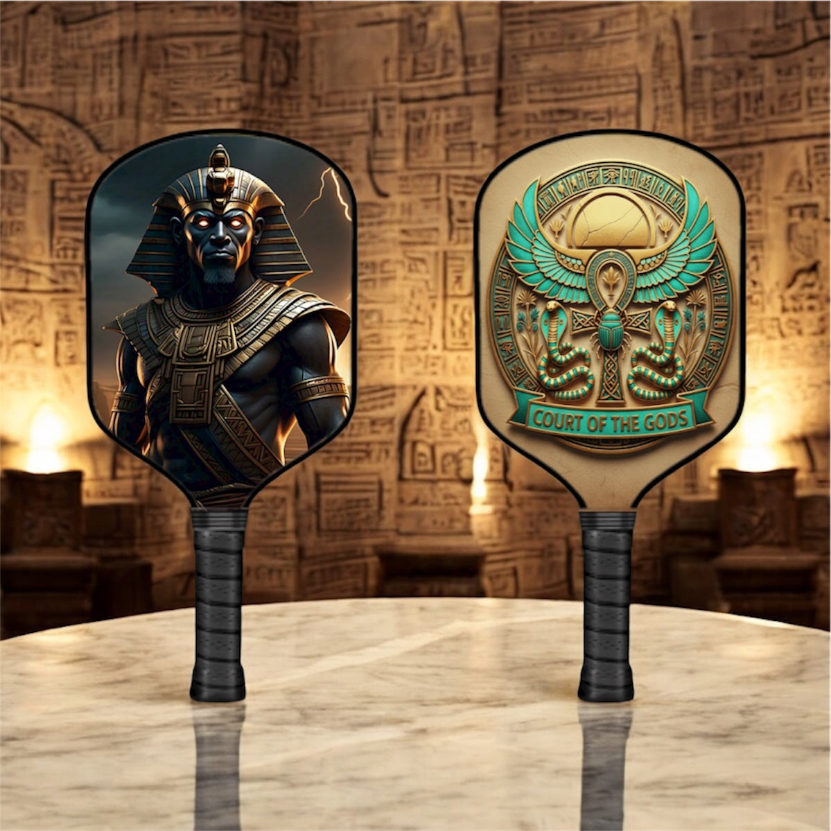 Ancient Egyptian Gods - Min - Pickleball Paddle pickleball product, supplier image 1