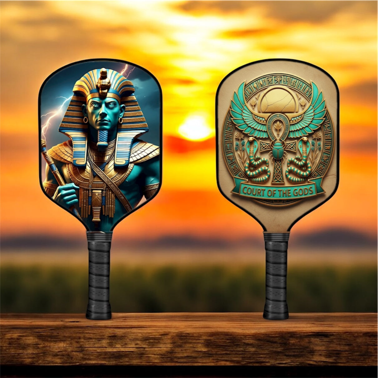 Ancient Egyptian Gods - Ptah - Pickleball Paddle pickleball product, supplier image 1