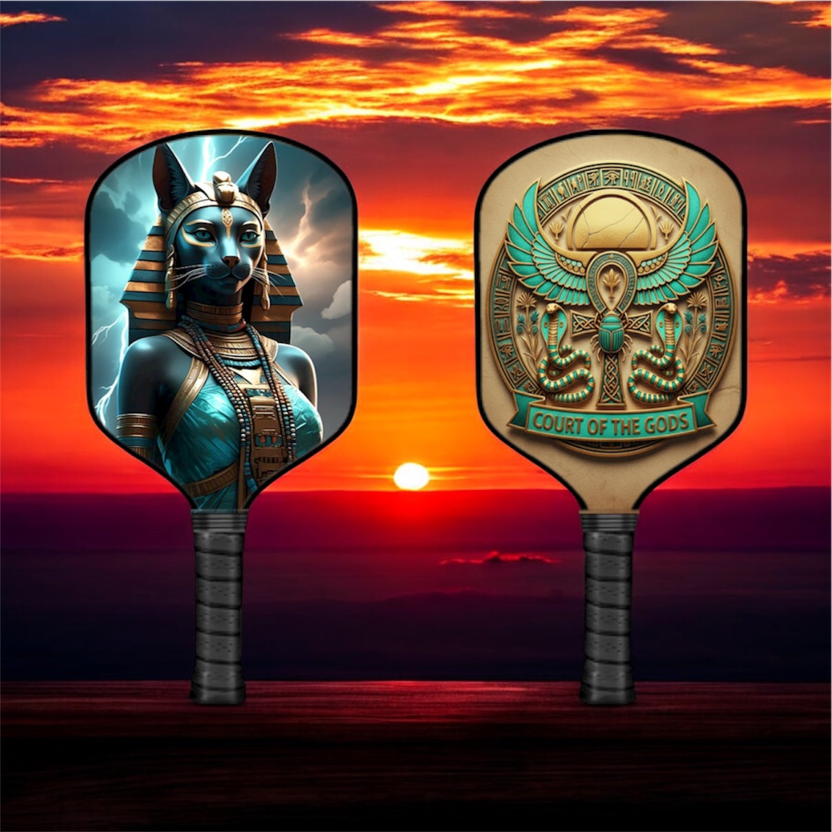 Ancient Egyptian Gods - Bastet - Pickleball Paddle pickleball product, supplier image 1