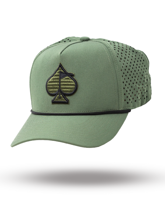 Perforated Rope Hat - Olive, product image 1