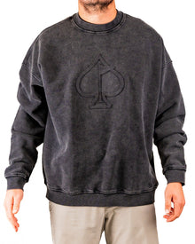 Embossed Spade Crewneck - Washed Charcoal, product image 4