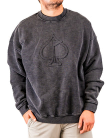 Embossed Spade Crewneck - Washed Charcoal, product image 1