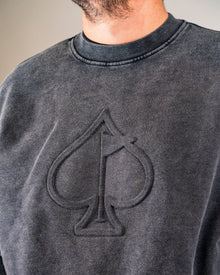 Embossed Spade Crewneck - Washed Charcoal, product image 2
