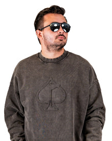 Embossed Spade Crewneck - Washed Iron, product image 3