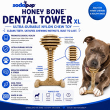 Honey Bone Dental Tower - Indestructible Nylon Dog Chew Toy XL | USA Made