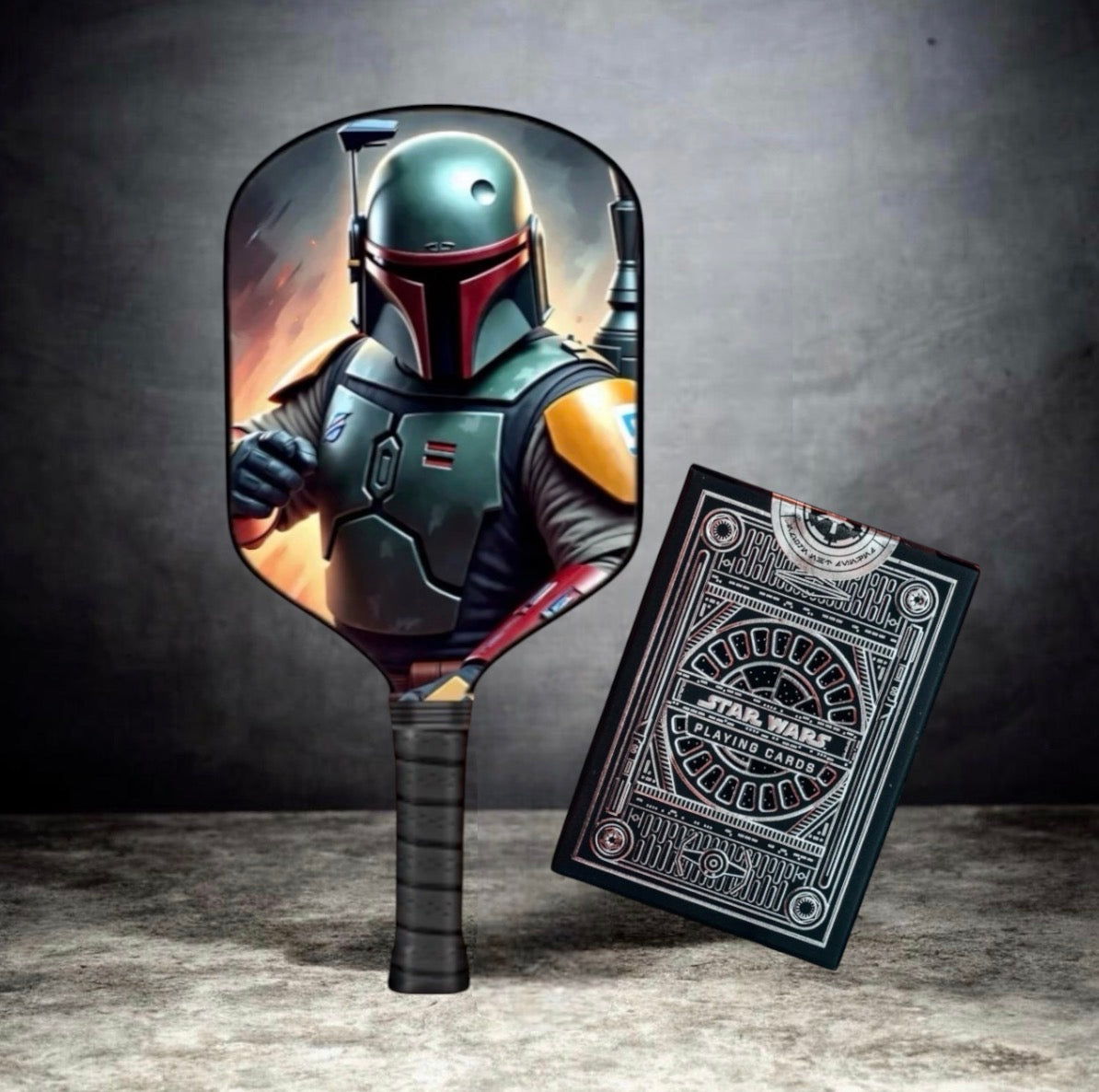 Star Wars Boba Fett Pickleball Paddle Cover & Playing Card Collectors Edition pickleball accessory, supplier image 1