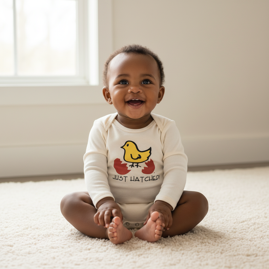Just Hatched Long-Sleeve Romper