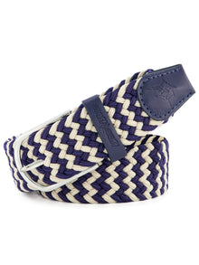 Navy and white braided belt