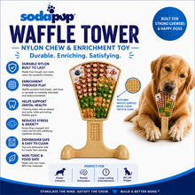 Waffle Tower Nylon Chew & Enrichment Toy | 2-in-1 for Aggressive Chewers | SodaPup