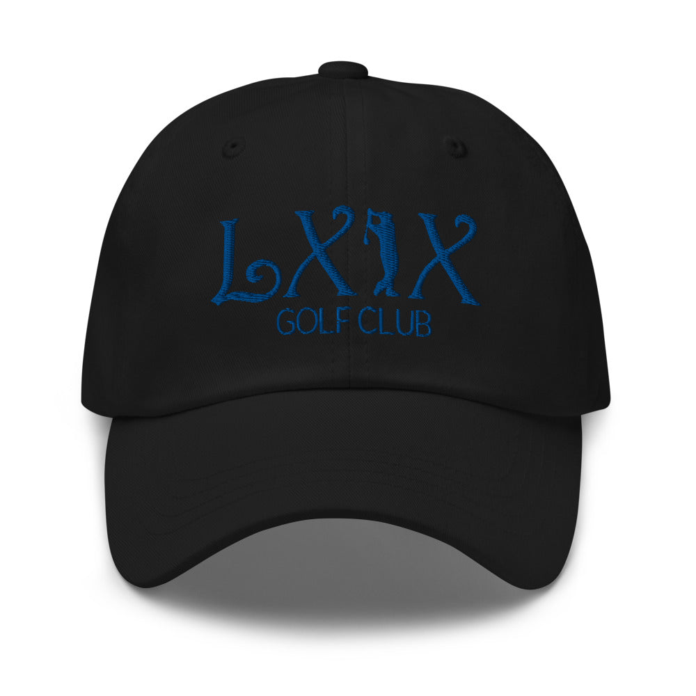 Curve Logo Dad Hat - Blue Logo by LXIX GOLF CLUB — view 2