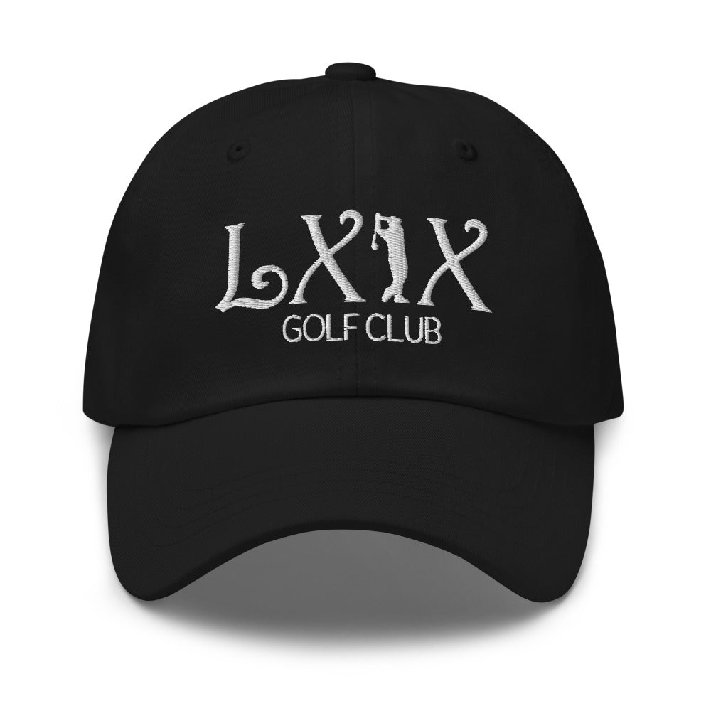 Curve Logo Dad Hat - White Logo by LXIX GOLF CLUB