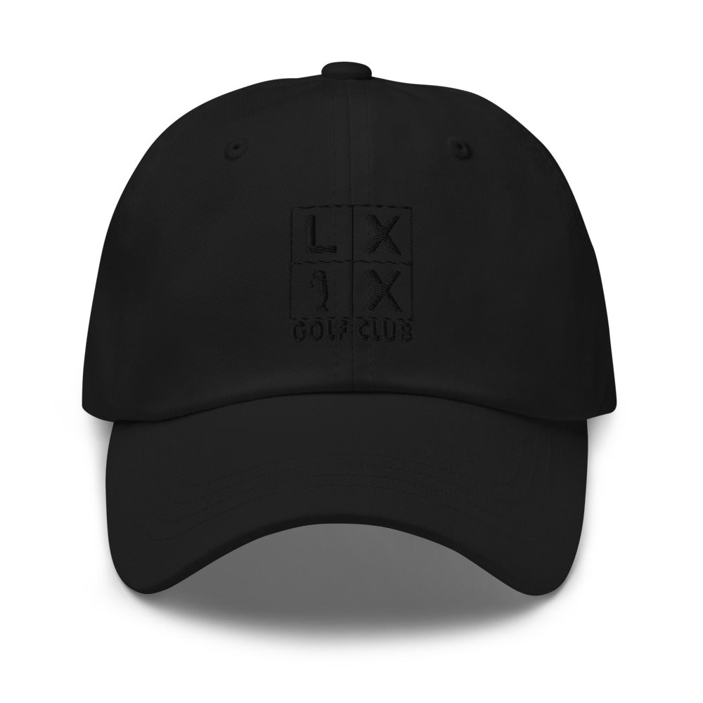 Four Box Logo Dad Hat - Black Logo by LXIX GOLF CLUB