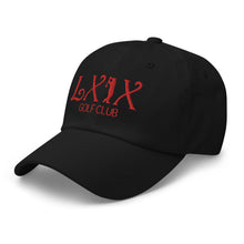 Curve Logo Dad Hat - Red Logo by LXIX GOLF CLUB — view 3