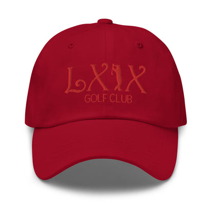 Curve Logo Dad Hat - Red Logo by LXIX GOLF CLUB — view 7