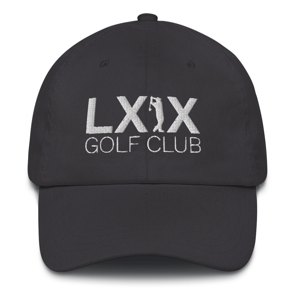 Swinger Logo Dad Hat - White Logo by LXIX GOLF CLUB — view 4