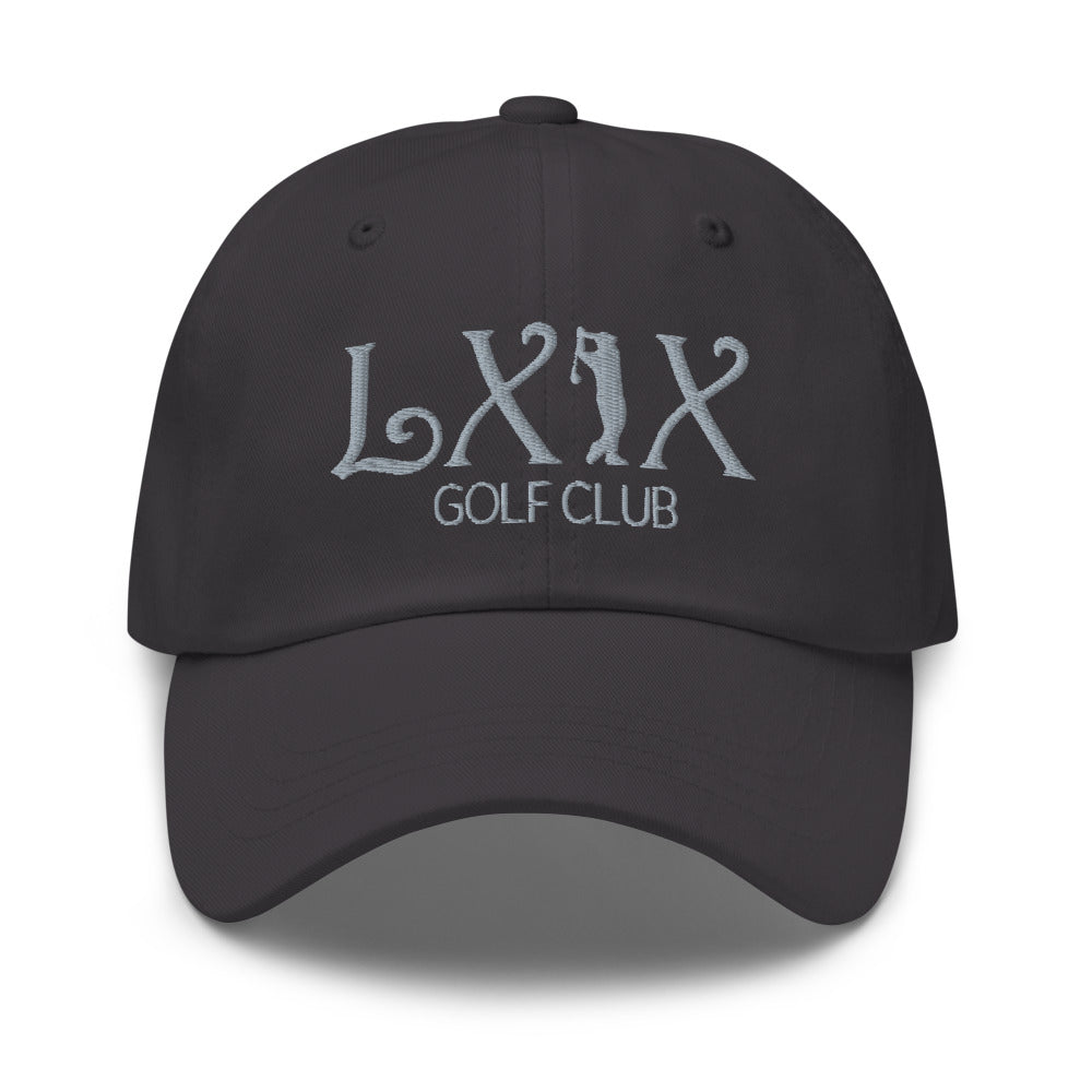 Curve Logo Dad Hat - Gray Logo by LXIX GOLF CLUB — view 13