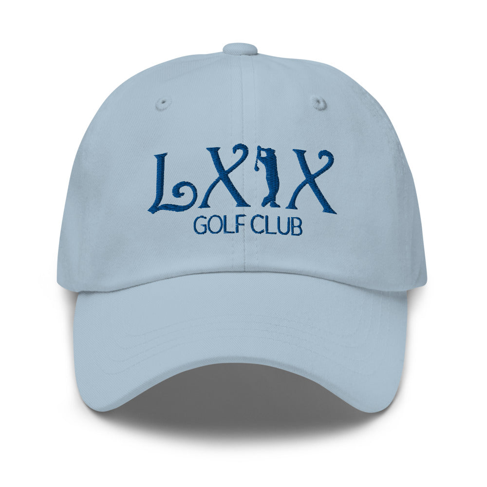 Curve Logo Dad Hat - Blue Logo by LXIX GOLF CLUB